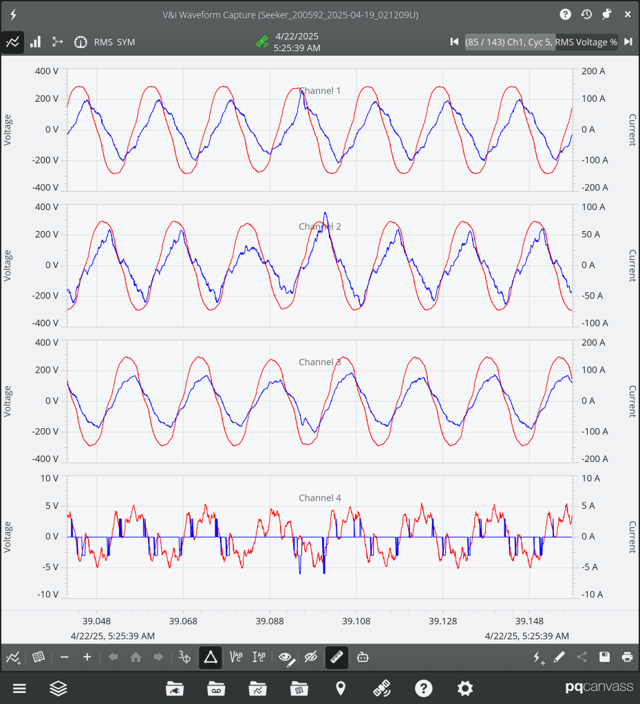 Fig. 10 Clicking the highlighted button toggles Delta (line) waveforms.